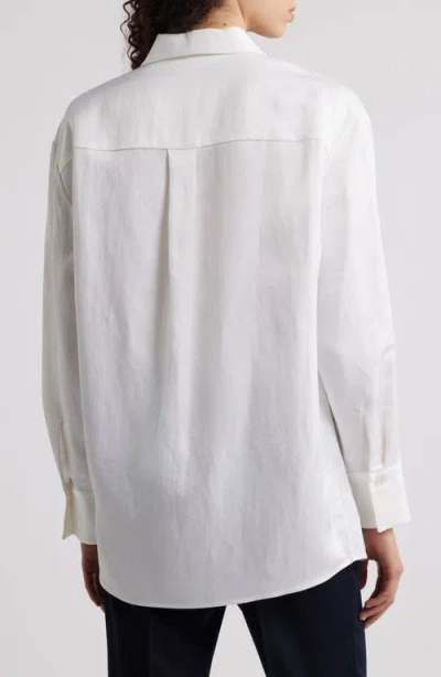 Hugo Boss Boss Belini Openwork Trim Button-up Shirt In White