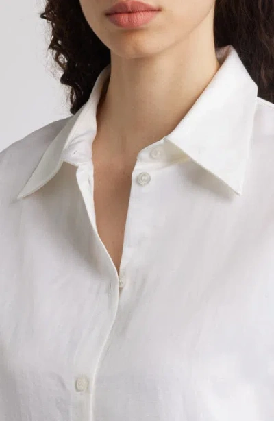 Hugo Boss Boss Belini Openwork Trim Button-up Shirt In White