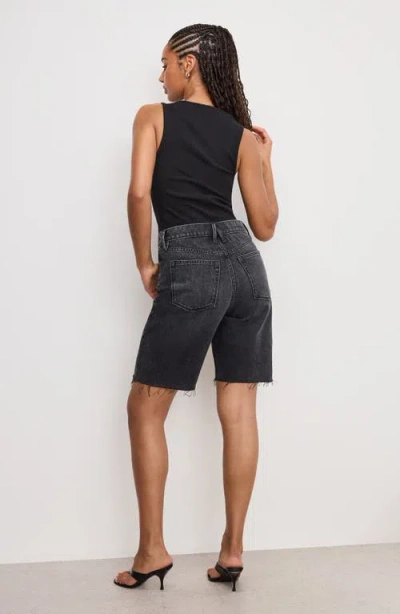 Good American Good Extreme Barrel Shorts In Gray