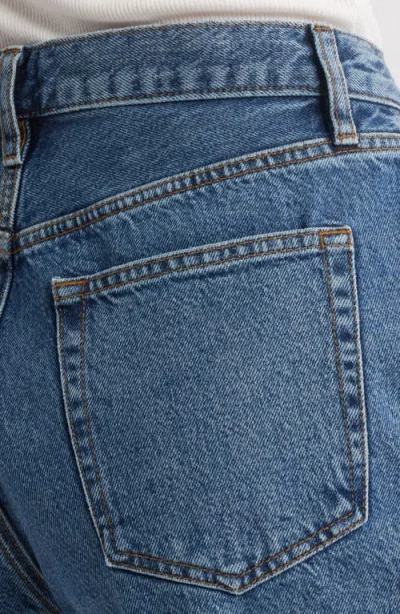 Frame The Timeless High Waist Mid Thigh Denim Shorts