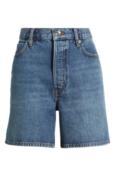Frame The Timeless High Waist Mid Thigh Denim Shorts