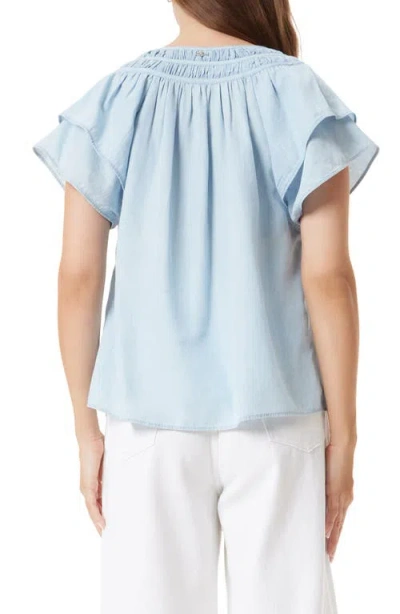 Sam Edelman Tabitha Tie Keyhole Flutter Sleeve Top