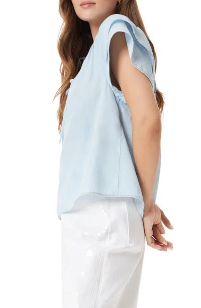 Sam Edelman Tabitha Tie Keyhole Flutter Sleeve Top