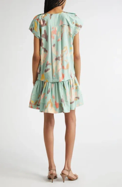 A.l.c . Ember Abstract Print Minidress In Green