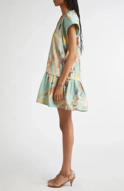 A.l.c . Ember Abstract Print Minidress In Green