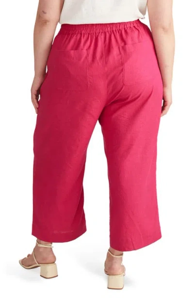 Universal Standard Iris Linen Blend Pull-on Pants In Pink