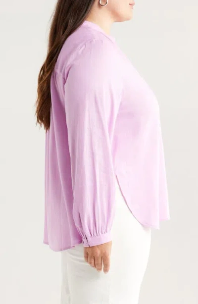 Universal Standard Aix Linen Blend Button-up Shirt In Purple