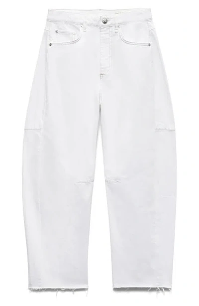 Rag & Bone Charlie High Waist Barrel Leg Ankle Jeans In White