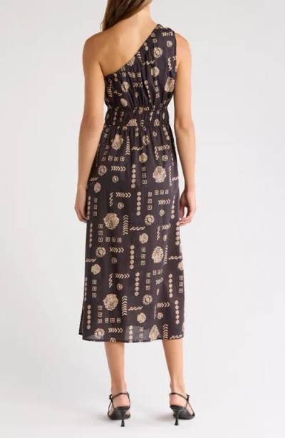 Rails Womens Beach Shells Selani One-shoulder Cotton-poplin Midi Dress In Sand