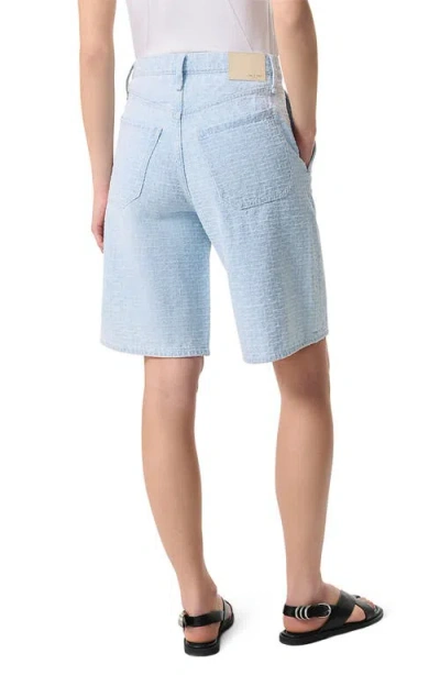 Rag & Bone Blue Tailored Mckenna Textured Denim Shorts In Brown