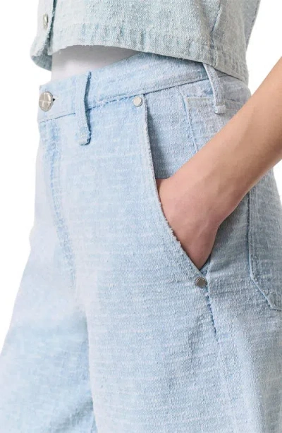 Rag & Bone Blue Tailored Mckenna Textured Denim Shorts In Brown