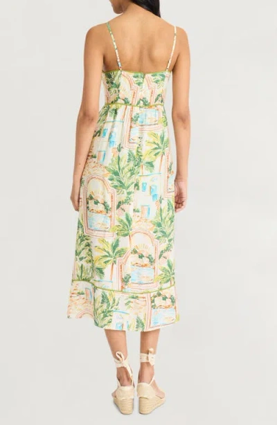 The Good Journey Contrast Piping Midi Sundress In Multi