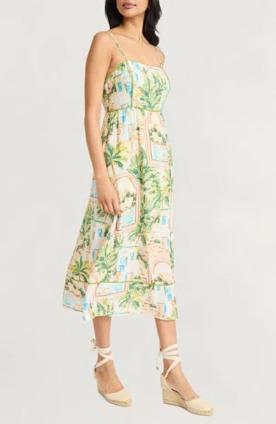 The Good Journey Contrast Piping Midi Sundress In Multi