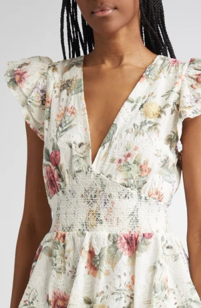 Alice And Olivia Kessie Ruffle Sleeve Romper In Pink