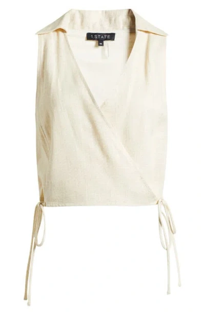 1.state Wrap Front Collar Top In Brown