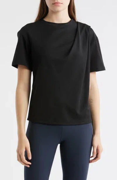 Theory Draped Supima Cotton-jersey T-shirt In Black