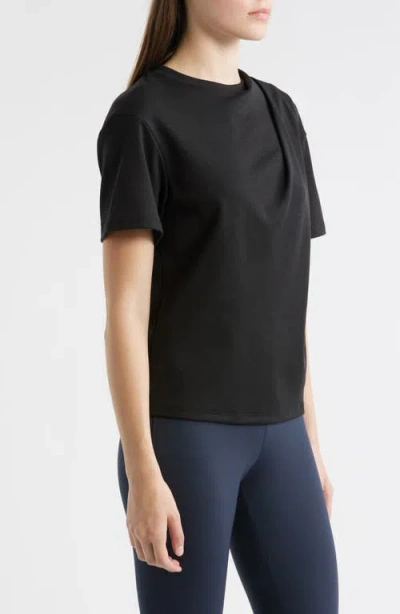 Theory Draped Supima Cotton-jersey T-shirt In Black