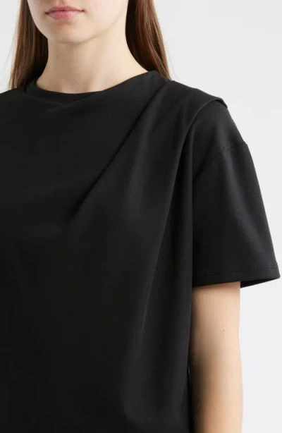 Theory Draped Supima Cotton-jersey T-shirt In Black
