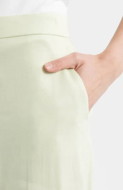 Theory Pull-on Linen Blend Wide Leg Pants In Green