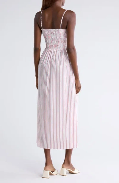 Pistola Bianca Smocked Bodice Dress In Ruby Stripe