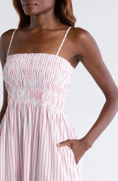 Pistola Bianca Smocked Bodice Dress In Ruby Stripe