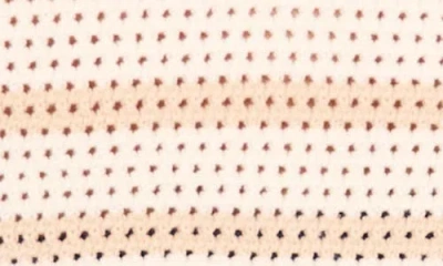 Cece Flower Cap Sleeve Open Knit Sweater In Brown