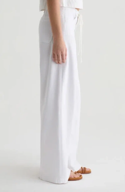 Ag Stella Drawstring Wide Leg Jeans In White