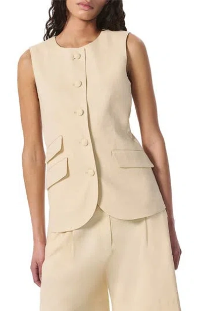 Rag & Bone Womens Lttan Slade Flap-pocket Linen-blend Vest In Brown