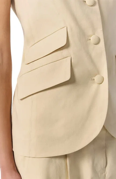 Rag & Bone Womens Lttan Slade Flap-pocket Linen-blend Vest In Brown