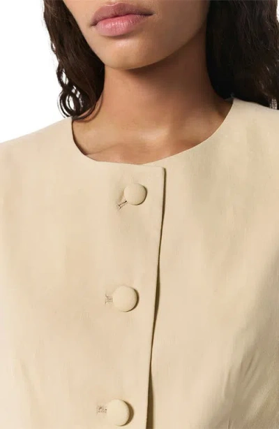 Rag & Bone Womens Lttan Slade Flap-pocket Linen-blend Vest In Brown