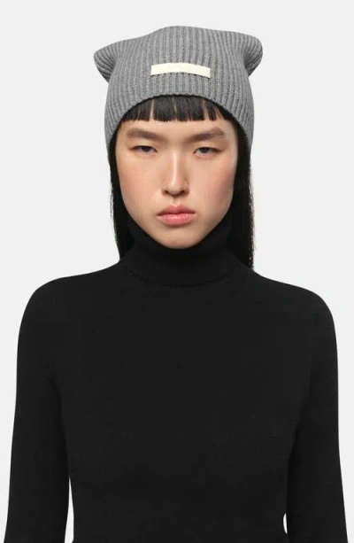 Apparis Logo-patch Ribbed-knit Beanie In Blue