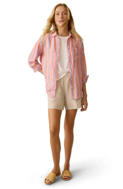 Faherty Laguna Linen Relaxed Shirt In Multi