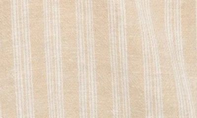Sanctuary By The Bay Stripe Short Sleeve Linen Blend Button-up Shirt
