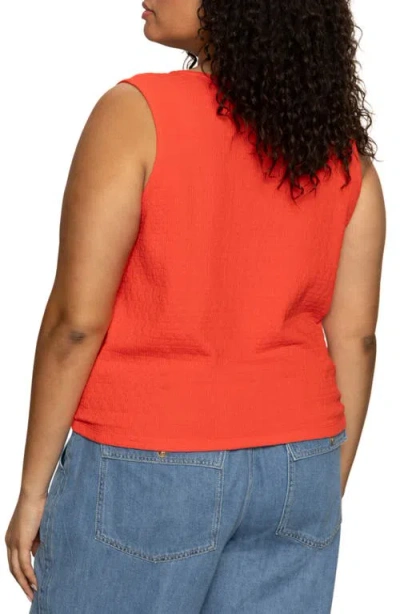 Sanctuary Women's Vacation Tie-front Button-up Vest In Red