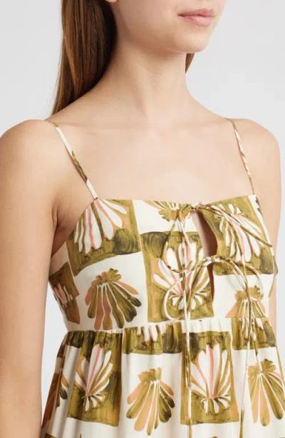 Rails Mica Print Cotton Blend Tiered Maxi Sundress In Green