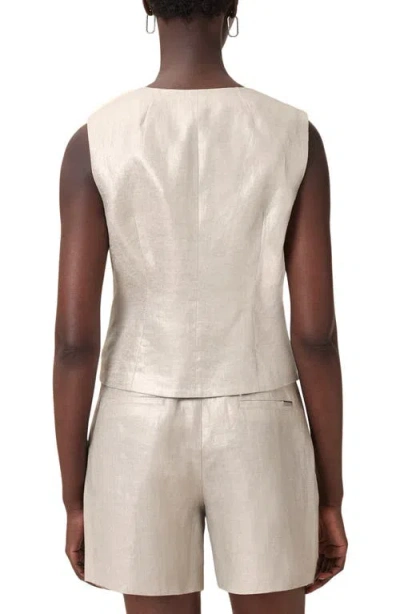 Allsaints Averie Relaxed Fit Vest In Silver Grey