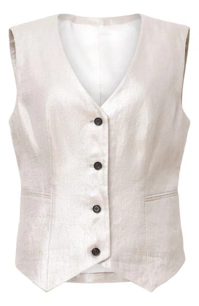 Allsaints Averie Relaxed Fit Vest In Silver Grey