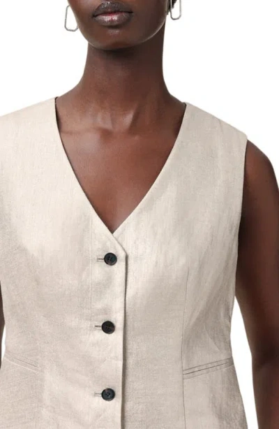 Allsaints Averie Relaxed Fit Vest In Silver Grey