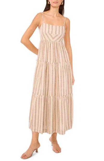 1.state Square Neck Tiered Dress In Neutral