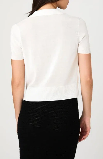 French Connection Sergio Short Sleeve Polo Sweater In White