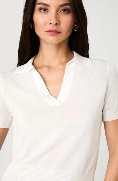 French Connection Sergio Short Sleeve Polo Sweater In White