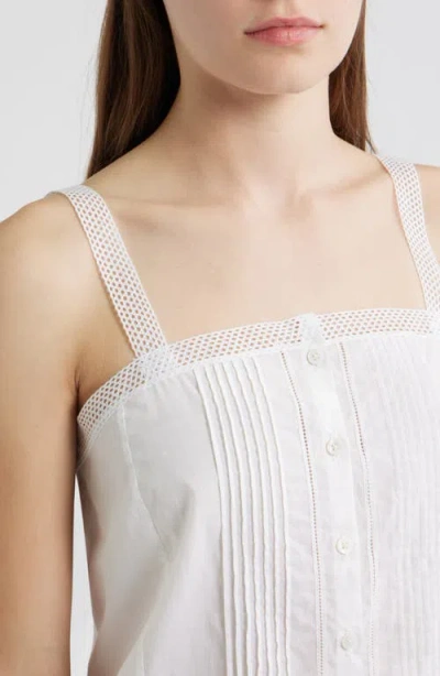 Alex Mill Ruby Pintuck Pleat Cotton Camisole In White