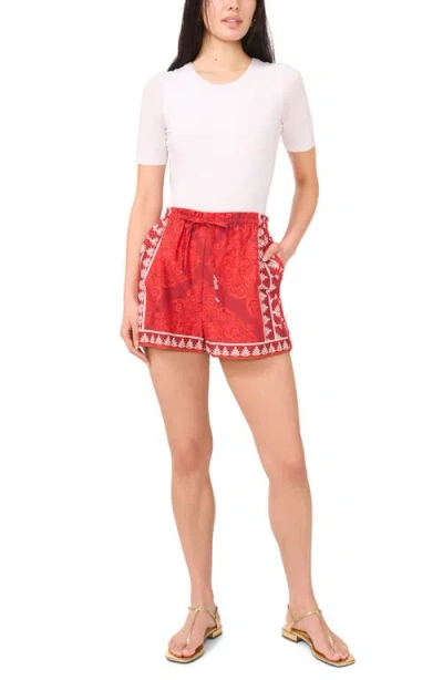 1.state Pleated Shorts In Red