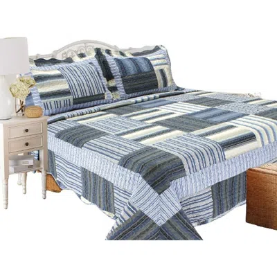 J&v Textiles J And V Textiles Reversible Quilt Set In Gray