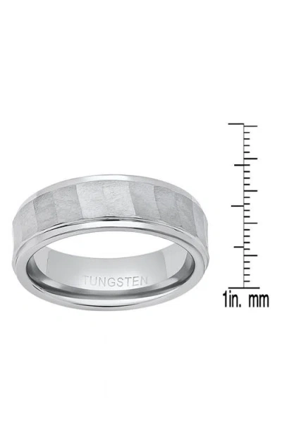 Hmy Jewelry Faceted Brushed Band Ring In White