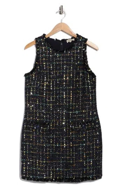 L'agence Florian Tweed Shift Dress In Black
