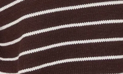 Blu Pepper Stripe Mock Neck Sweater In Brown