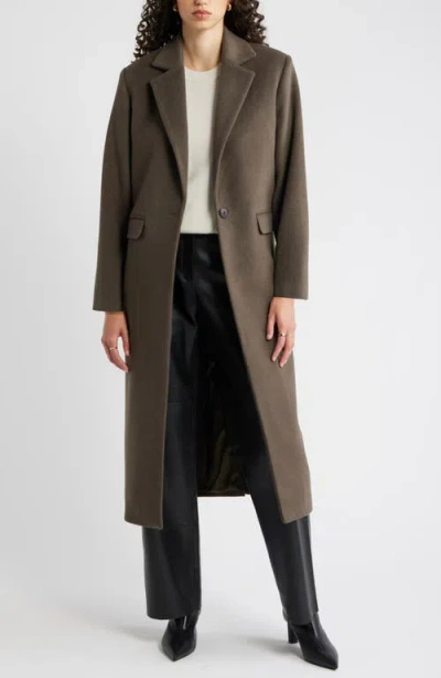 Nordstrom One-button Wool Blend Coat In Green