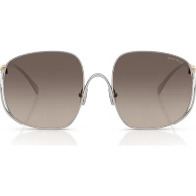 Miu Miu Mu A57s 57mm Gradient Square Sunglasses In Brown