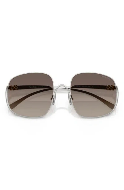 Miu Miu Mu A57s 57mm Gradient Square Sunglasses In Brown